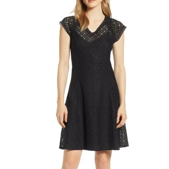 knee length dresses for ladies Lace Cap Sleeve Dress Strawberry – BLU'S